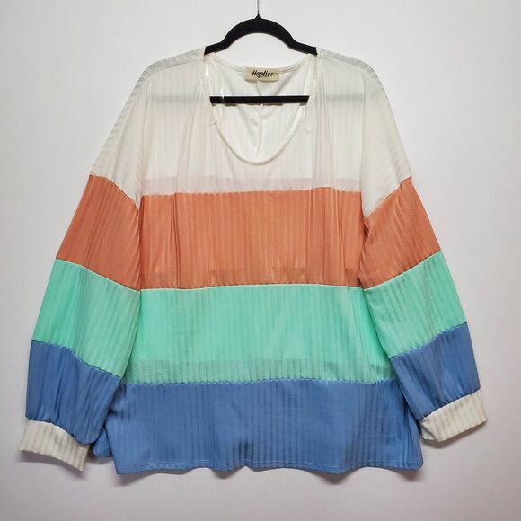 Haptics by Holly Harper Women's Colorblock Top 3X NWOT Lightweight‎ Long Sleeve - Picture 16 of 16